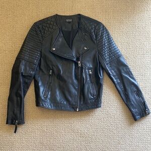 SOLD‼️ TOPSHOP black moto leather jacket